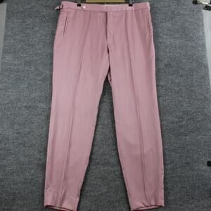 Frere Pant Men 43 Trousers Pink Wool Pleated Side Adjusters Work Formal Business